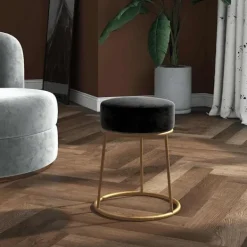 vidaXL Pallar>Rund förvaringspall sammet