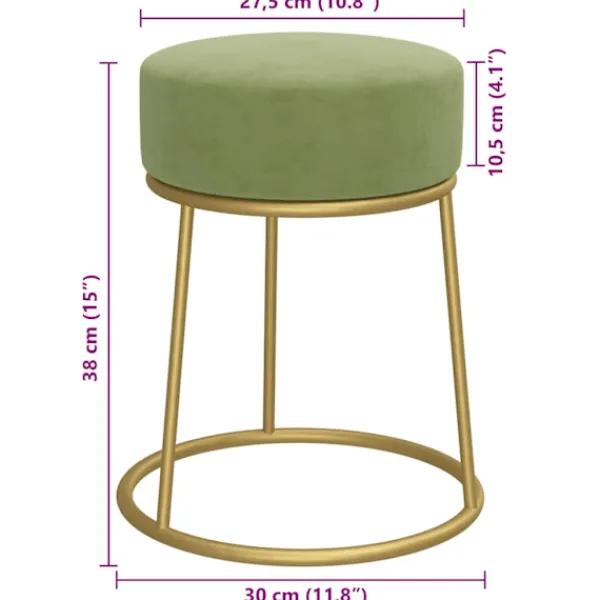 vidaXL Pallar>Rund förvaringspall sammet