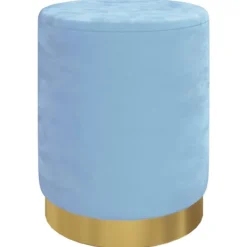 vidaXL Sittpuffar>Rund förvaringspall ljus sammet 31 x 37 cm