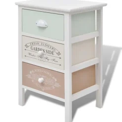 vidaXL Byråer>Shabby Chic French byrå 3 lådor trä
