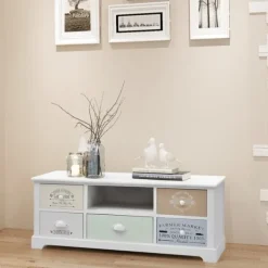 vidaXL Tv-Bänkar>Shabby Chic French TV-bänk trä