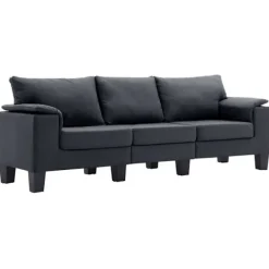 vidaXL Soffor>3-sitssoffa mörk tyg