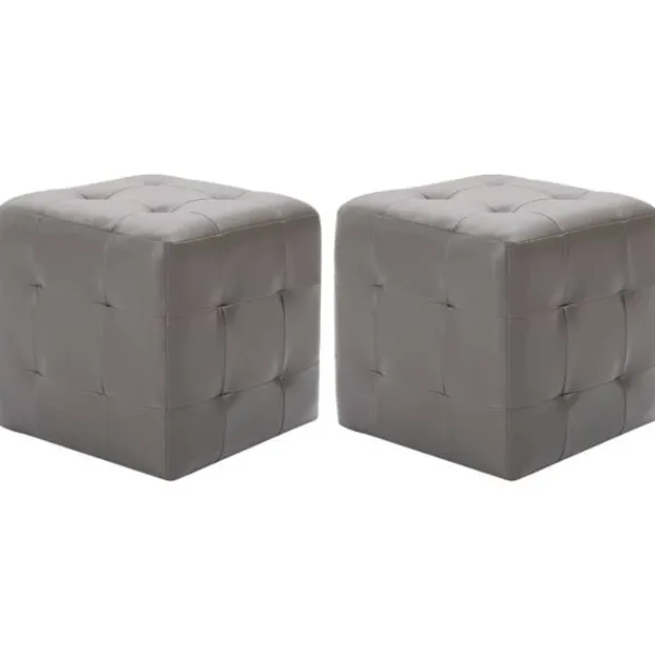 vidaXL Sittpuffar>Sittpuff 2 st 30x30x30 cm konstläder