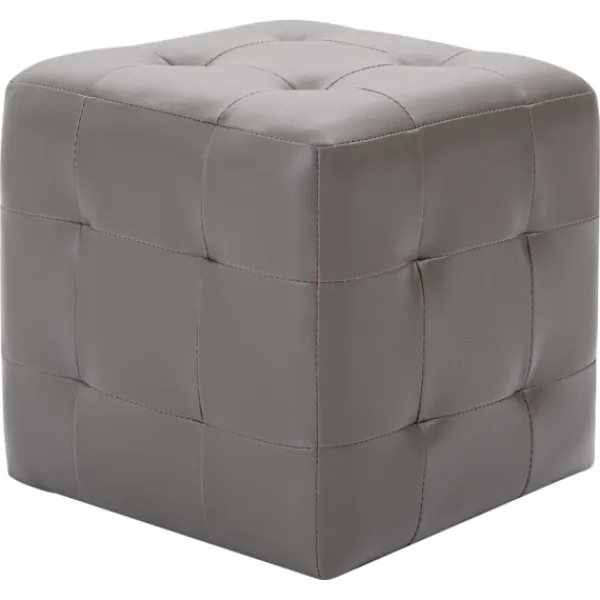 vidaXL Sittpuffar>Sittpuff 2 st 30x30x30 cm konstläder