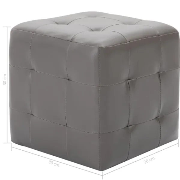 vidaXL Sittpuffar>Sittpuff 2 st 30x30x30 cm konstläder