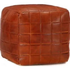 vidaXL Sittpuffar>Sittpuff 40x40x40 cm äkta getskinn