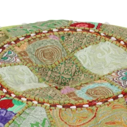 vidaXL Sittpuffar>Sittpuff med lappmönster rund bomull handgjord 40x20 cm