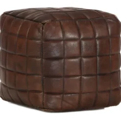 vidaXL Sittpuffar>Sittpuff mörk 40x40x40 cm äkta getskinn