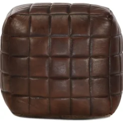 vidaXL Sittpuffar>Sittpuff mörk 40x40x40 cm äkta getskinn