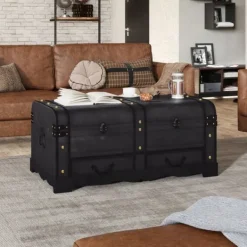 vidaXL Kistor & Koffertar>Skattkista i vintagestil stor trä kaffe