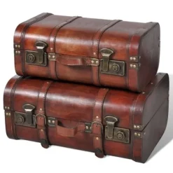 vidaXL Kistor & Koffertar>Skattkista i vintagestil 2 st trä