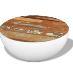 vidaXL Soffbord>Skålformat soffbord återvunnet massivt trä 60x60x30 cm