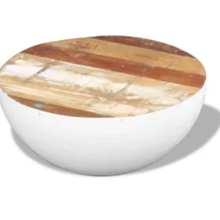 vidaXL Soffbord>Skålformat soffbord återvunnet massivt trä 60x60x30 cm