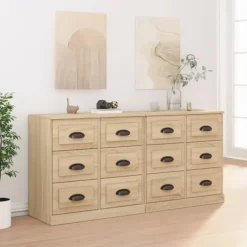 vidaXL Byråer>Skänk 2 delar Sonoma ek konstruerat trä