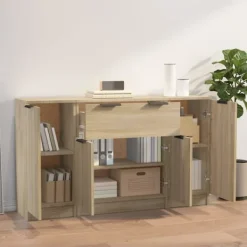 vidaXL Byråer>Skänk 3 delar Sonoma ek konstruerat trä