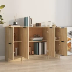vidaXL Byråer>Skänk 3 delar Sonoma ek konstruerat trä