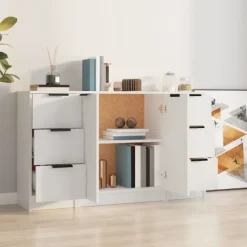 vidaXL Byråer>Skänk 3 delar konstruerat trä