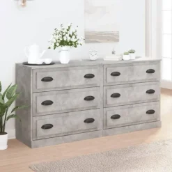 vidaXL Byråer>Skänk 2 st betong konstruerat trä