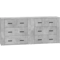 vidaXL Byråer>Skänk 2 st betong konstruerat trä