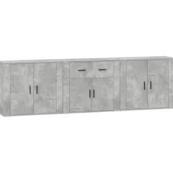 vidaXL Sideboards>Skänk 3 st betong konstruerat trä