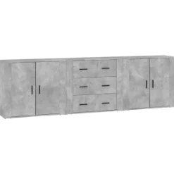 vidaXL Sideboards>Skänk 3 st betong konstruerat trä