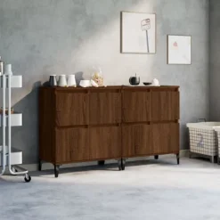 vidaXL Skåp>Skänk 2 st ek 60x35x70 cm konstruerat trä