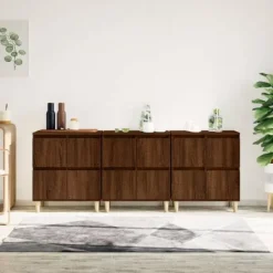 vidaXL Skåp>Skänk 3 st ek 60x35x70 cm konstruerat trä