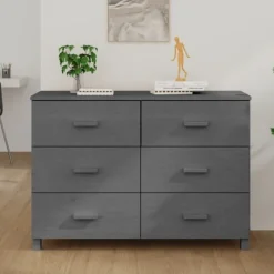 vidaXL Byråer>Skänk HAMAR mörk 113x40x80 cm massiv furu