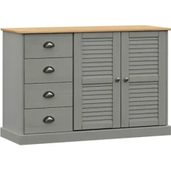 vidaXL Byråer>Skänk med lådor VIGO 113x40x75 cm massiv furu