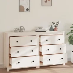 vidaXL Byråer>Skänk 140x35x80 cm massiv furu