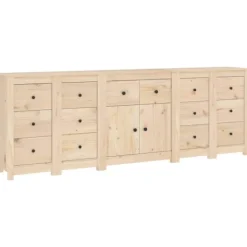 vidaXL Byråer>Skänk vit 230x35x80 cm massiv furu