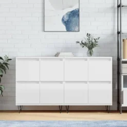 vidaXL Skåp>Skänkar 2 delar högglans konstruerat trä