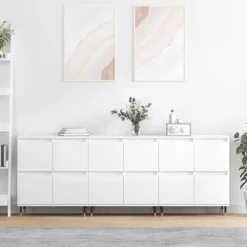 vidaXL Sideboards>Skänkar 3 delar högglans konstruerat trä