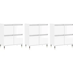 vidaXL Sideboards>Skänkar 3 delar högglans konstruerat trä