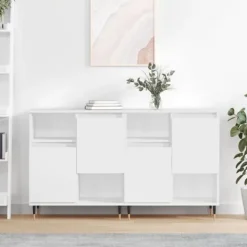 vidaXL Sideboards>Skänkar 2 delar högglans konstruerat trä