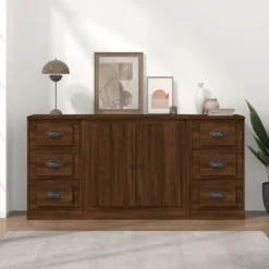 vidaXL Sideboards>Skänkar 3 st ek konstruerat trä