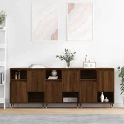 vidaXL Sideboards>Skänkar 3 st ek konstruerat trä