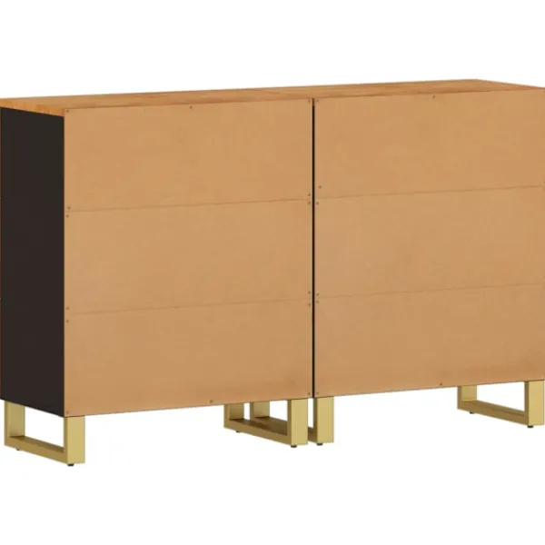 vidaXL Byråer>Skänkar 2 st och svart 60x33,5x75 cm massivt mangoträ