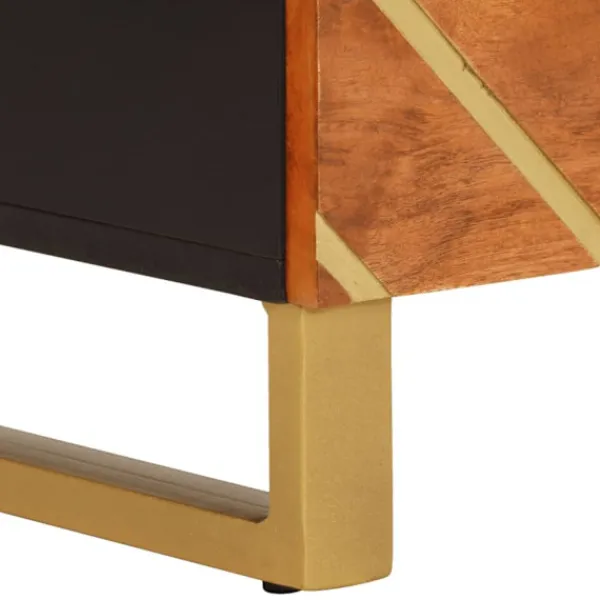 vidaXL Byråer>Skänkar 2 st och svart 60x33,5x75 cm massivt mangoträ