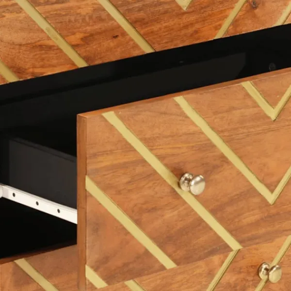 vidaXL Byråer>Skänkar 2 st och svart 60x33,5x75 cm massivt mangoträ