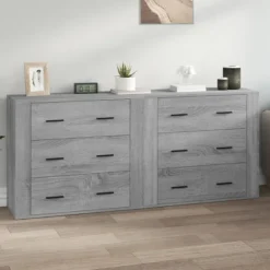 vidaXL Byråer>Skänkar 2 st sonoma konstruerat trä