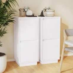 vidaXL Skåp>Skänkar 2 st 31,5x34x75 cm massiv furu