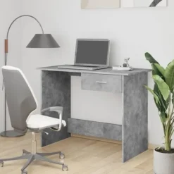 vidaXL Kontorsmöbler>Skrivbord betong 100x50x76 cm konstruerat trä