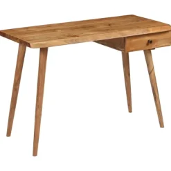 vidaXL Kontorsmöbler>Skrivbord massivt akaciaträ 110x50x76 cm