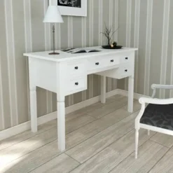 vidaXL Kontorsmöbler>Skrivbord med 5 lådor