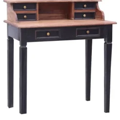 vidaXL Kontorsmöbler>Skrivbord med lådor 90x50x101 cm massivt mahognyträ