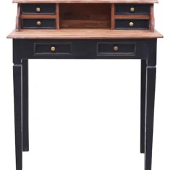 vidaXL Kontorsmöbler>Skrivbord med lådor 90x50x101 cm massivt mahognyträ