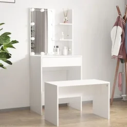 vidaXL Sminkbord>Sminkbord LED konstruerat trä