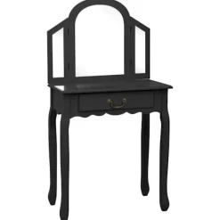 vidaXL Sminkbord>Sminkbord med pall 65x36x128 cm kejsarträ MDF