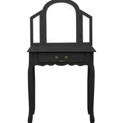 vidaXL Sminkbord>Sminkbord med pall 65x36x128 cm kejsarträ MDF